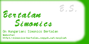 bertalan simonics business card